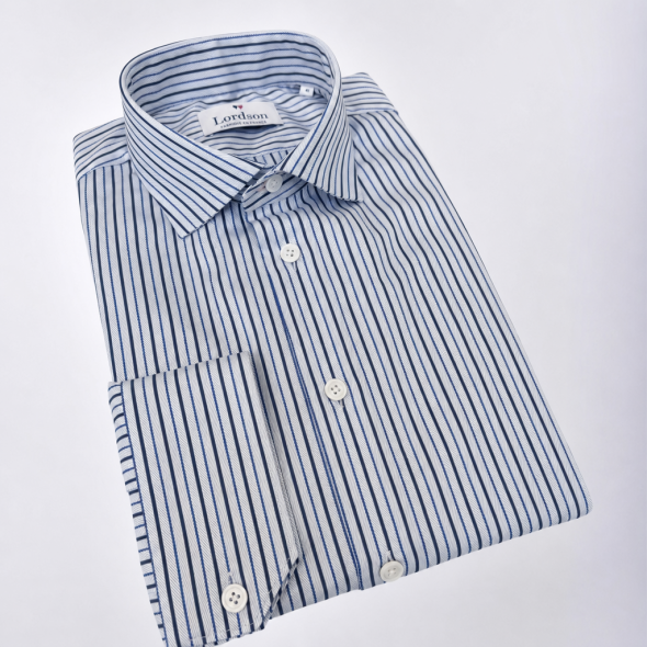 CHEMISE HOMME BERGERAC RAYÉE BLEUE