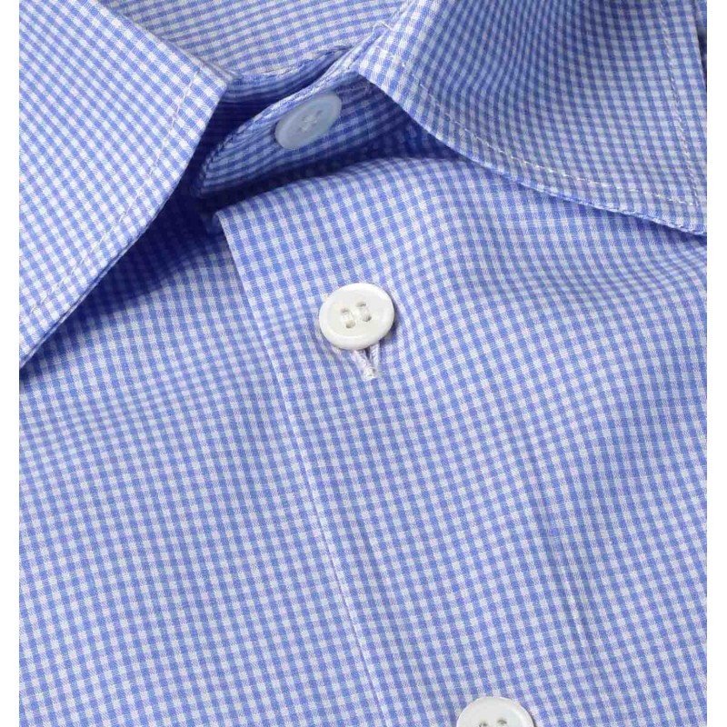 Chemise Regular fit sans repassage à carreaux vichy bleu ciel