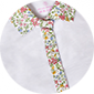 POLO FEMME BUMP BLANC COL FLEURS PASTEL